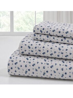 Modern Threads 4pc Soft Microfiber Queen Sheets w/Deep Pockets~Sweet Rose Blue
